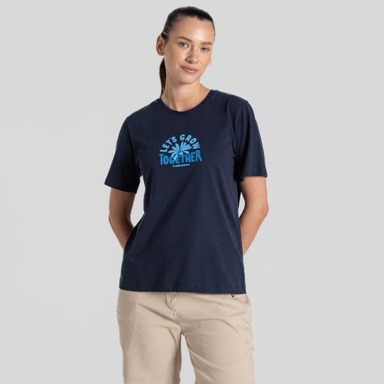 Women's Malibo Short Sleeved T-Shirt Blue Navy Grow