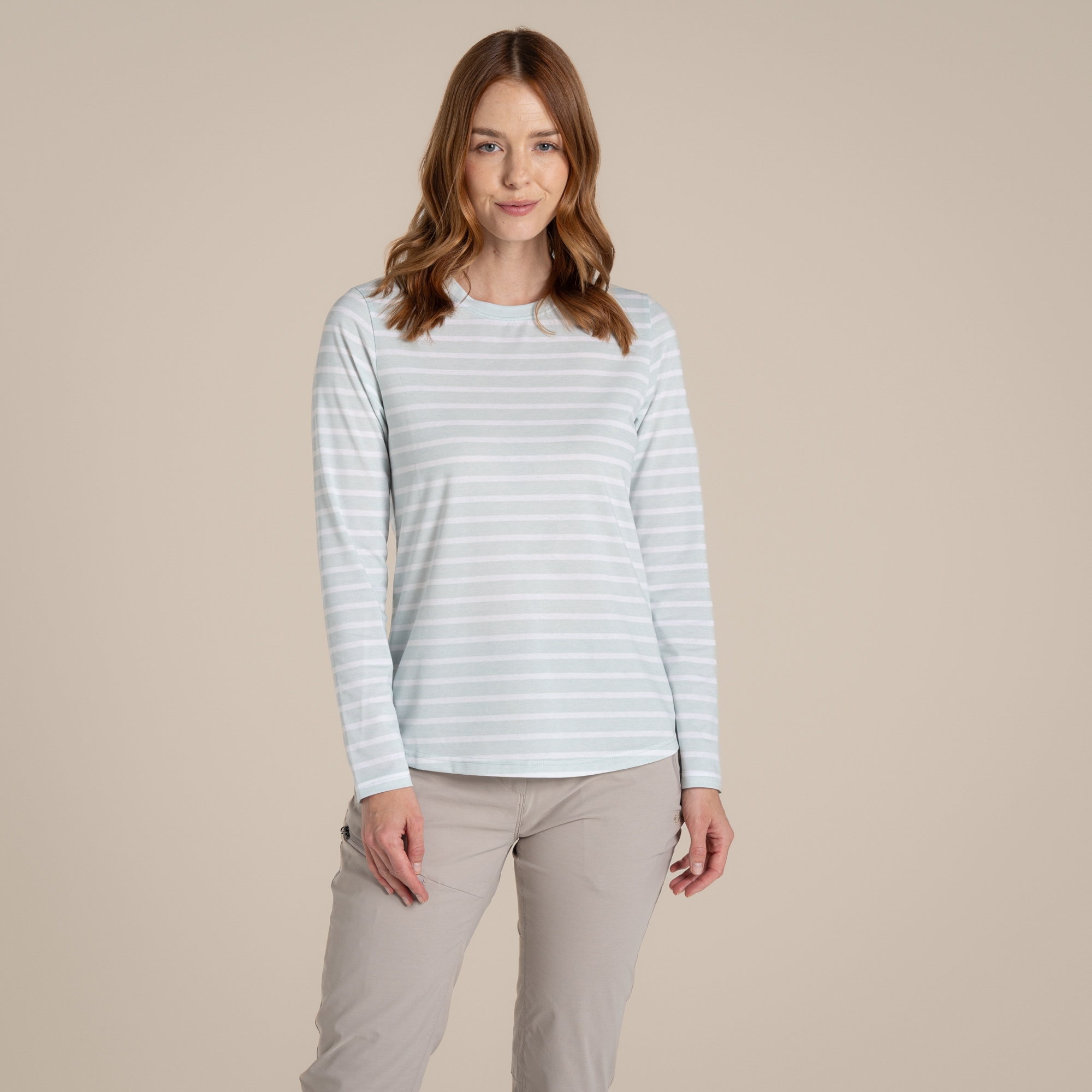Craghoppers NosiLife Akona Langarmshirt Für Damen Nimbus Blue Stripe