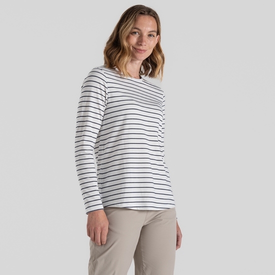 Women's NosiLife Akona Long Sleeved Top Blue Navy Stripe