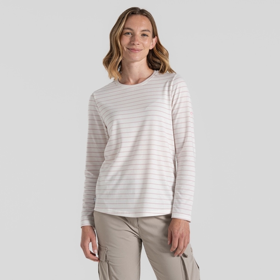 Women's NosiLife Akona Long Sleeved Top Dusky Carnation Stripe