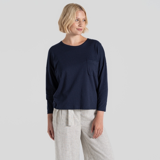 Women's Nosibotanical Emere Long Sleeved Top Blue Navy