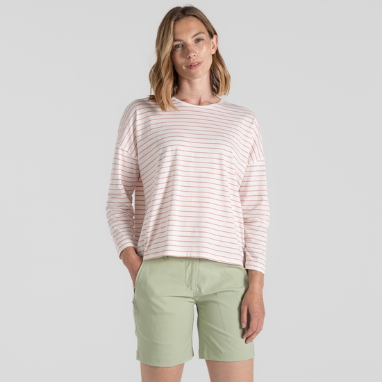 Womens' Kielder Long Sleeved T-Shirt Sunset Haze Stripe