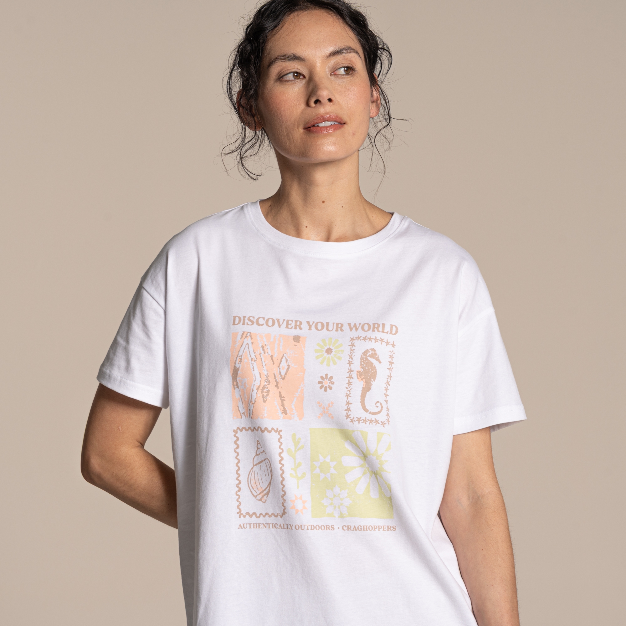 Craghoppers Women's White Yago Short Sleeved Top Size: 10