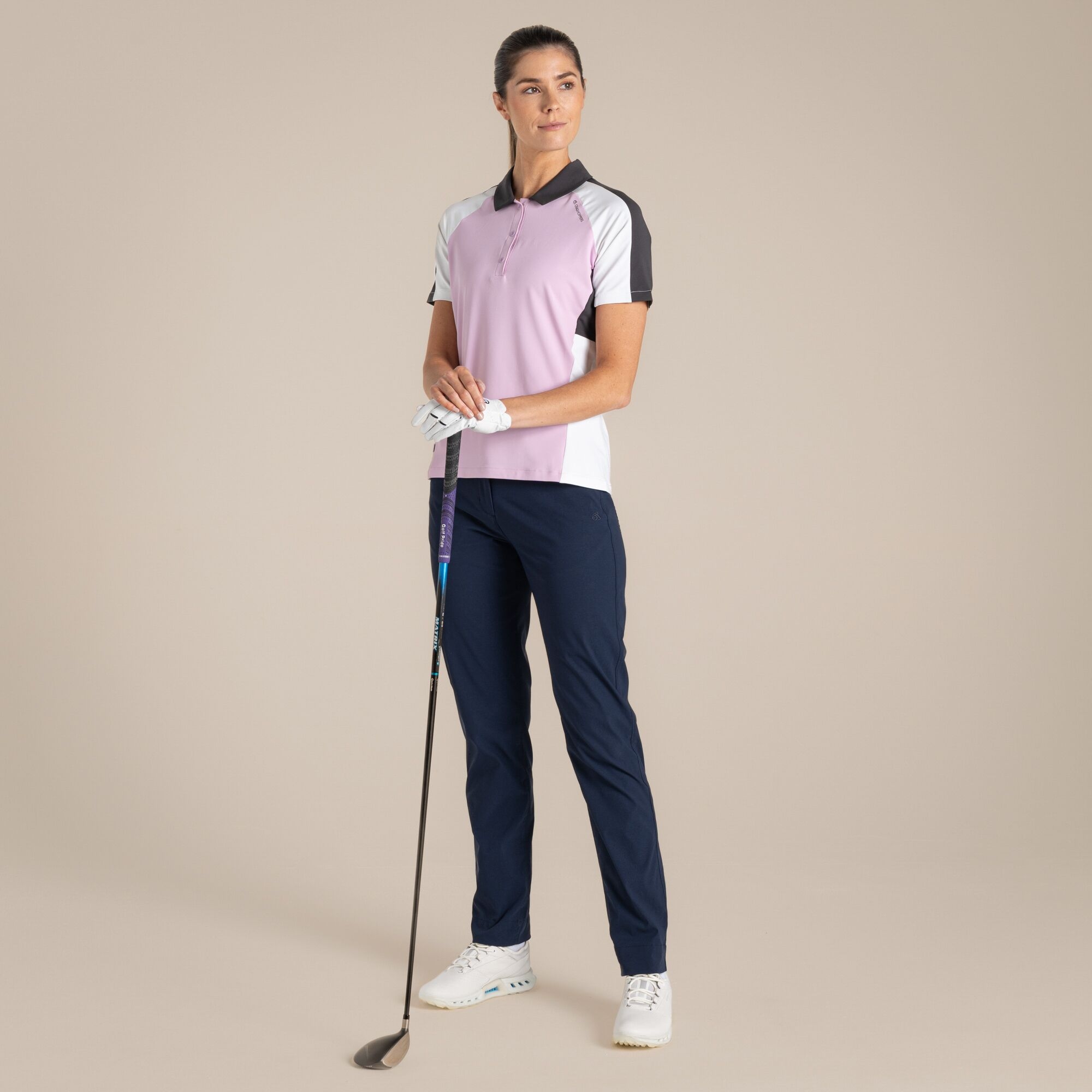 Craghoppers Women's White Nosilife Hazelmere Golf Short Sleeved Polo Top Size: 8