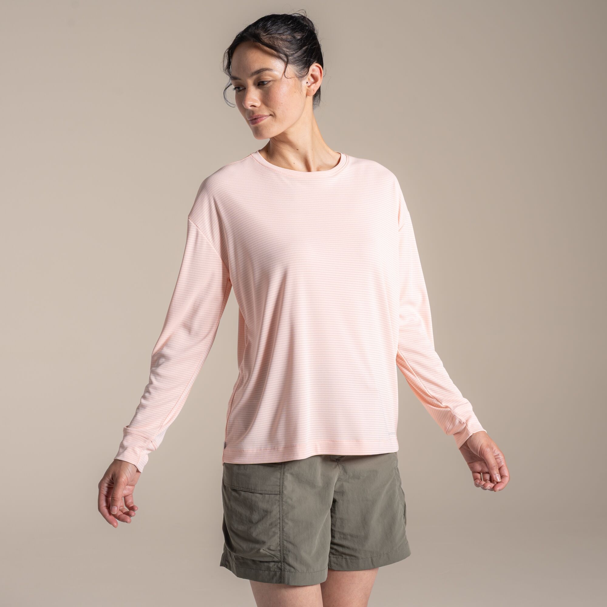 Craghoppers Women's Pink Nosilife Solarshield+ Long Sleeved T-Shirt Size: 16 - Image 1