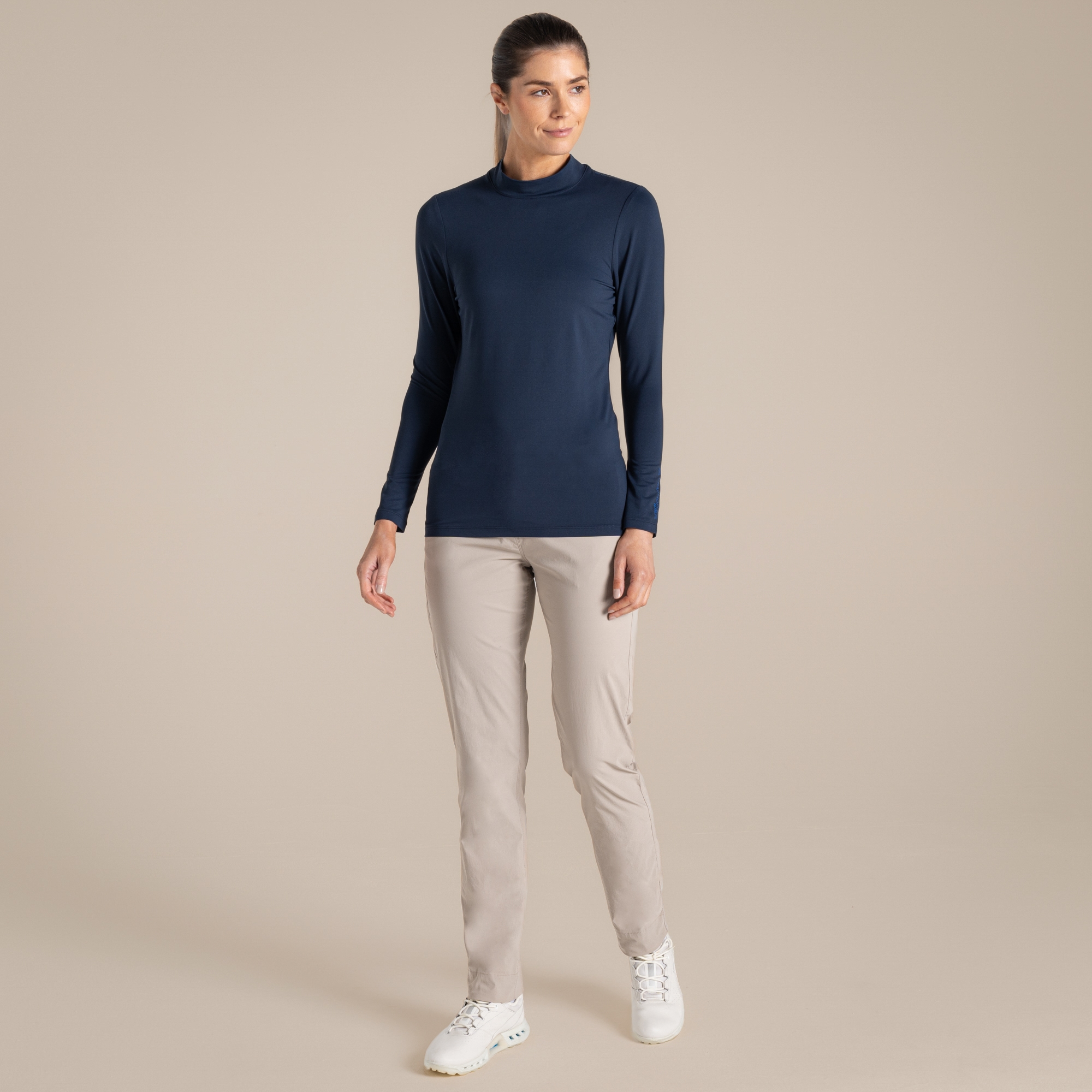 Craghoppers Women's Navy Nosilife Golf Long Sleeved Mock Neck Top Size: 20