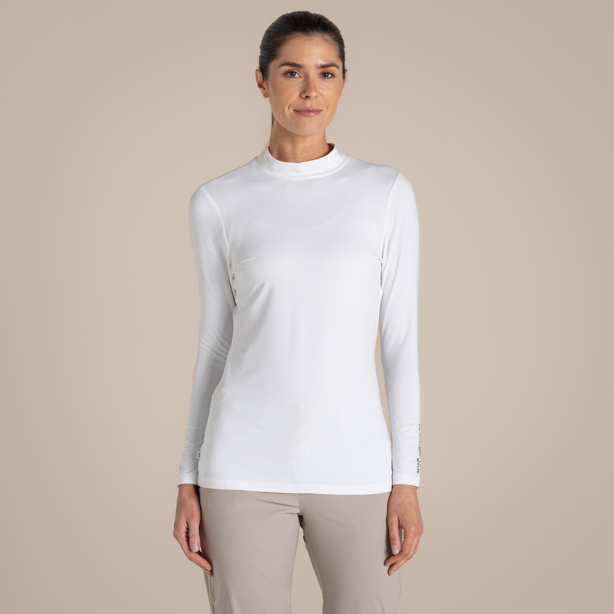 Craghoppers Women's White Nosilife Golf Long Sleeved Mock Neck Top Size: 14