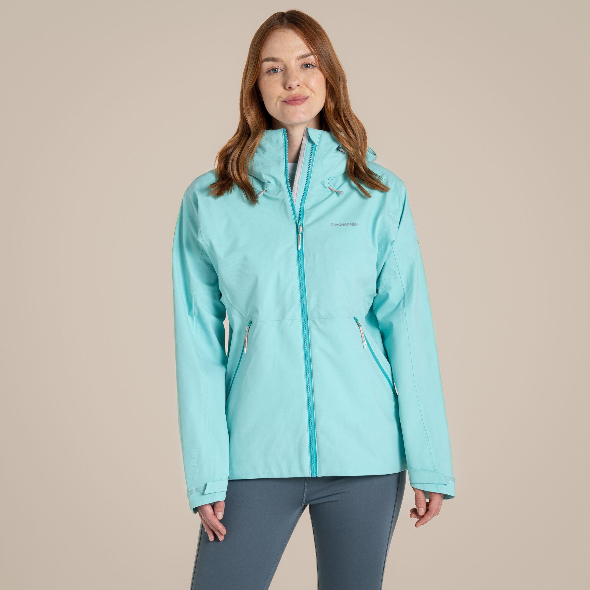 Craghoppers Women's Turquoise Dynamic Pro Stretch Waterproof Breathable Jacket In Size 14 - Image 2