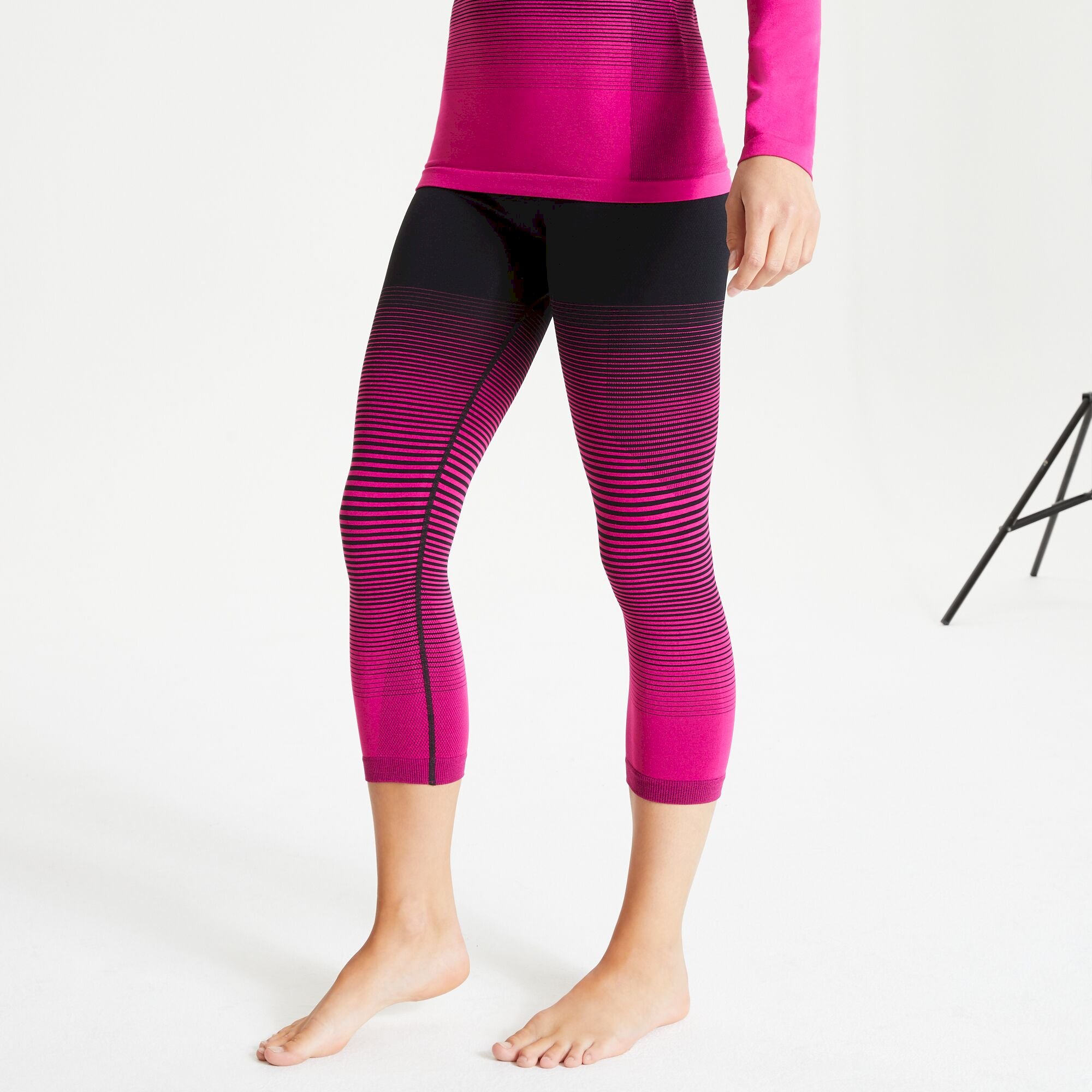 Dare 2b - Womens In The Zone Performance Base Layer 3/4 Leggings Active Pink Black, Size: XS