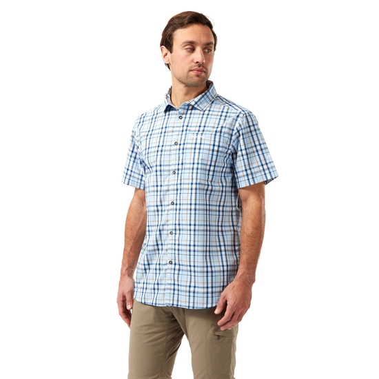 Vernon Short Sleeved Shirt Harbour Blue Check