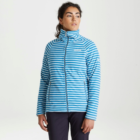 Women's Natalia Fleece Jacket Mediteranean Blue Stripe