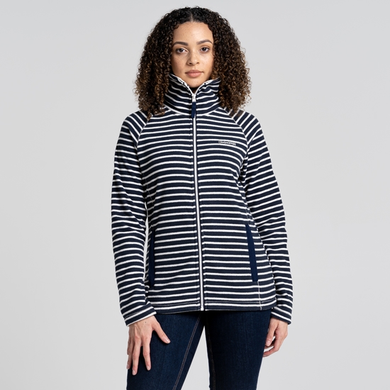 Women's Ella Fleece Jacket Blue Navy Stripe