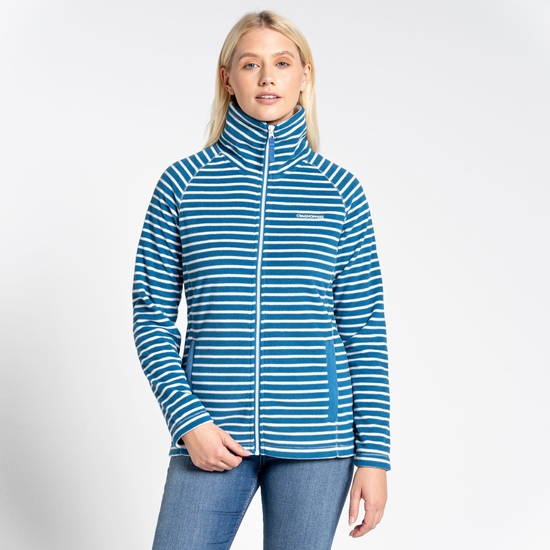 Women's Ella Fleece Jacket Yale Blue Stripe