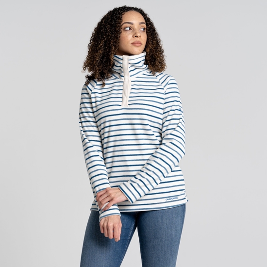 Women's Ella Overhead Fleece Seasalt / Yale Blue Stripe