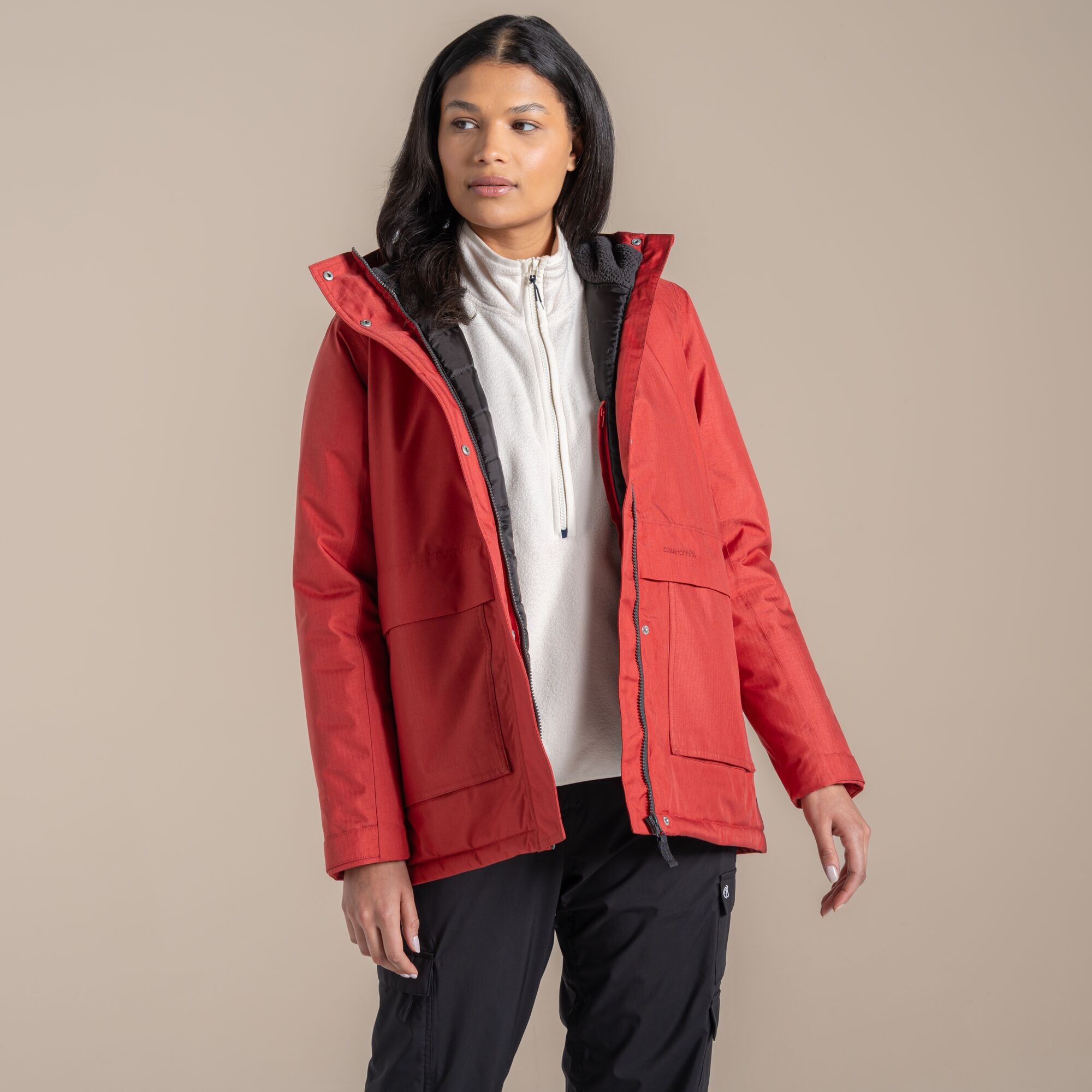 Craghoppers Women's Red Waterproof Orrest Jacket Size: 18