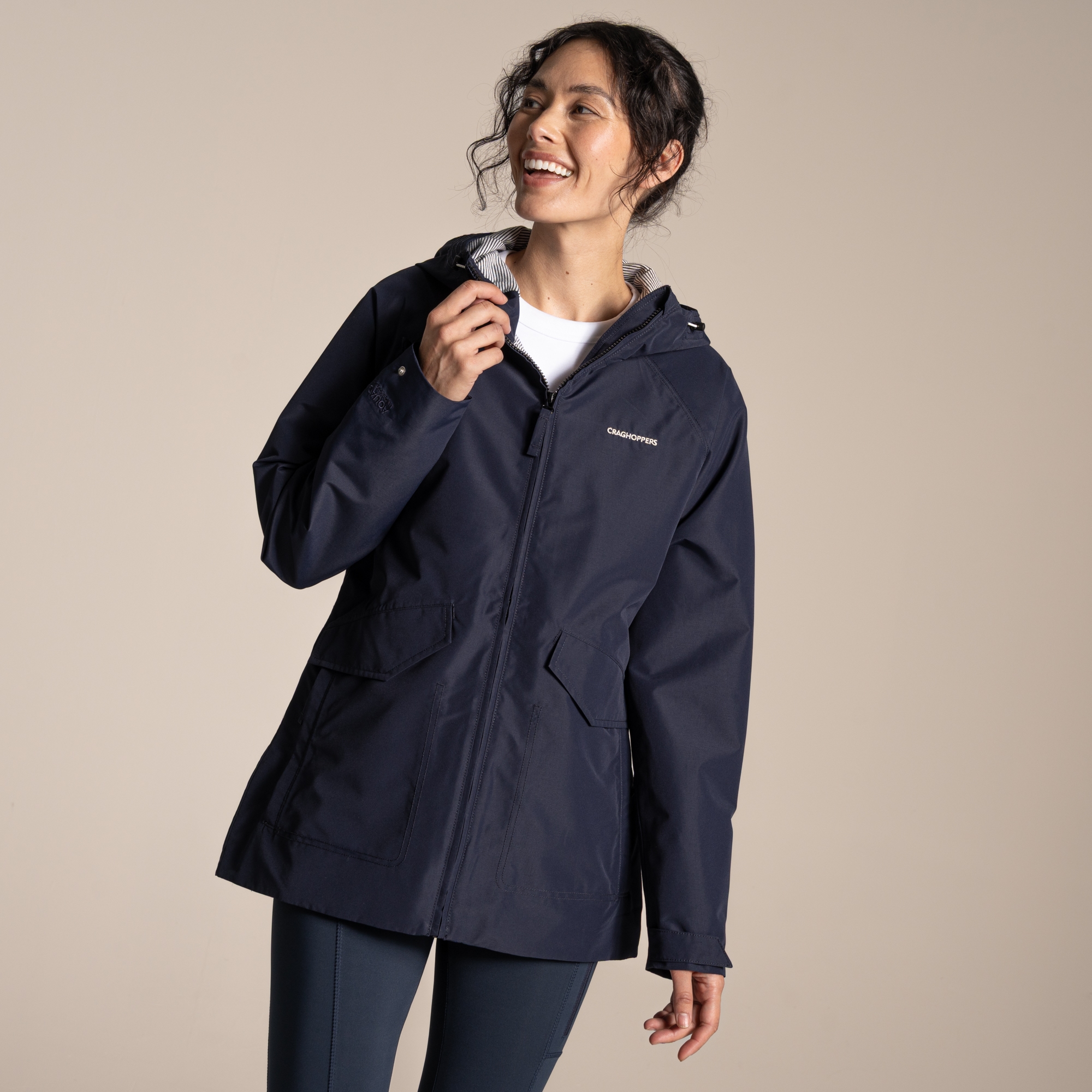 Craghoppers Women's Navy Waterproof Aziza Jacket Size: 18